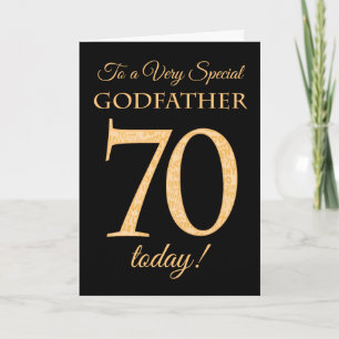 70ste Gouden Effect op Zwart, voor Godfather Birth Kaart