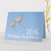 70ste huwelijksballon met platina Jubileum Kaart (Gele Bloem)