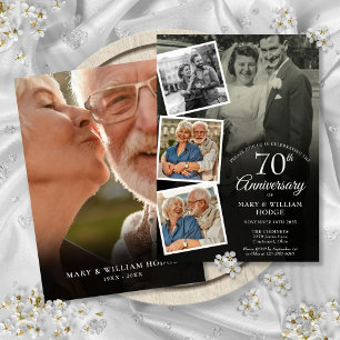 70ste huwelijksjubileum 5 foto collage kaart