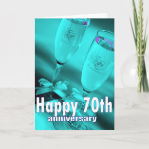 70ste huwelijksjubileum champagne viering kaart