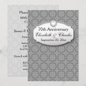 70ste huwelijksjubileum Platina Z03 Kaart (Voorkant / Achterkant)