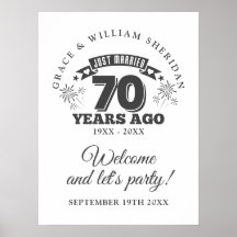 70ste huwelijksjubileum welkomstbord