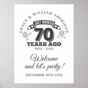 70ste huwelijksjubileum welkomstbord poster