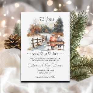 70ste huwelijksjubileum Winterlandschap Romantisch Save The Date