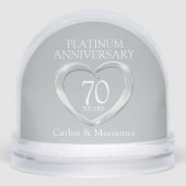 70ste huwelijksverjaardag Platinum hartfoto Sneeuwbol (Voorkant)