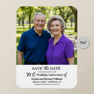 70ste Huwelijksverjaardag Save the Date Foto Magneet