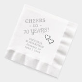 70ste Jubileum juicht twee harten toe Folie Servetten (Links)