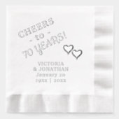 70ste Jubileum juicht twee harten toe Folie Servetten (Voorkant)
