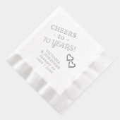 70ste Jubileum juicht twee harten toe Folie Servetten (Rechts)