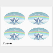 70ste jubileum Platina Harten Ovale Sticker (Vel)