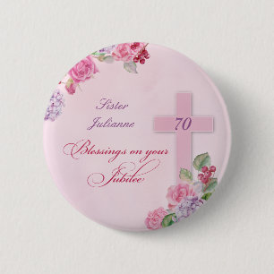 70ste Jubileum van het religieuze leven Katholieke Ronde Button 5,7 Cm