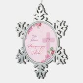 70ste Jubileum van het religieuze leven Katholieke Tin Sneeuwvlok Ornament (Rechts)