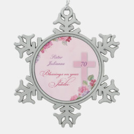 70ste Jubileum van het religieuze leven Katholieke Tin Sneeuwvlok Ornament