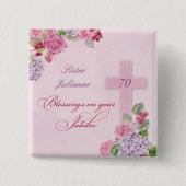 70ste Jubileum van het religieuze leven Katholieke Vierkante Button 5,1 Cm (Voorkant)