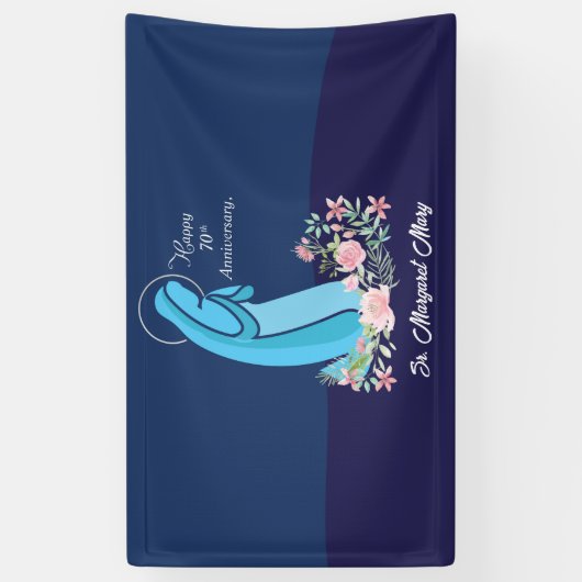 70ste Jubileum van het religieuze leven Nun roze v Spandoek (Verticaal)