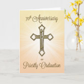 70ste Jubileum van Priestorisch Ordination Gold Ki Kaart (Gele Bloem)