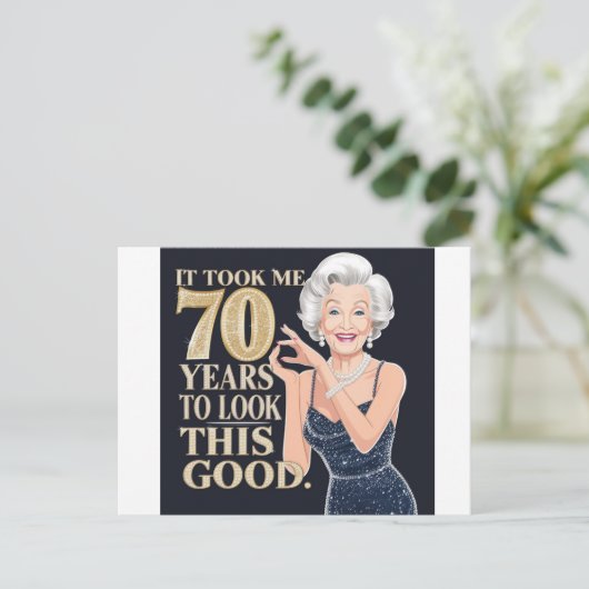 70ste oma verjaardag briefkaart (Staand voorkant)