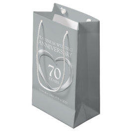 70ste Platina bruiloft jubileum foto cadeau tas Klein Cadeauzakje