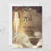 70ste Sepia Champagneglas Kaart (Voorkant)