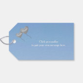 70ste trouwdag met platina hartballonnen cadeaulabel (Achterkant Horizontaal)