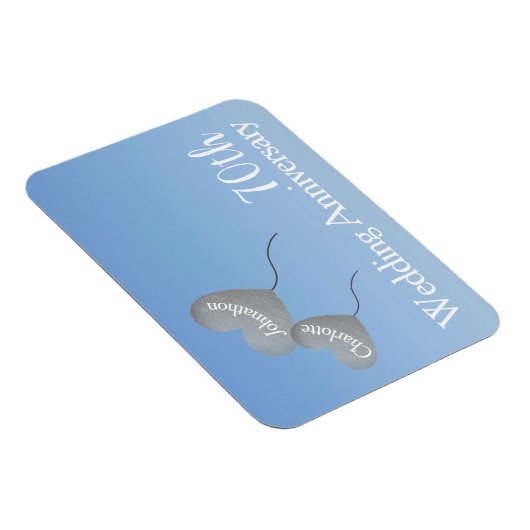 70ste trouwdag met platina hartballonnen magneet (Rechterzijde)