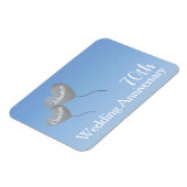 70ste trouwdag met platina hartballonnen magneet (Linkerzijde)