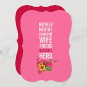 70ste uitnodiging van de Birthday Party - Mam is e (Voorkant / Achterkant)