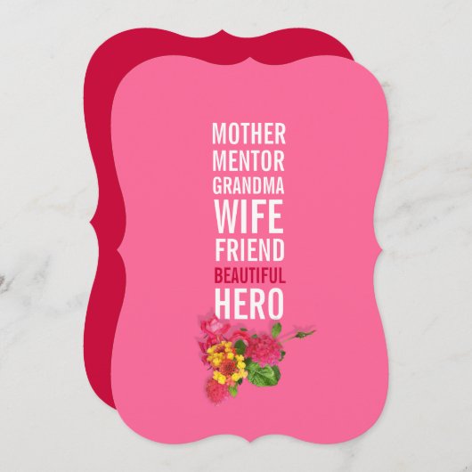 70ste uitnodiging van de Birthday Party - Mam is e (Voorkant / Achterkant)