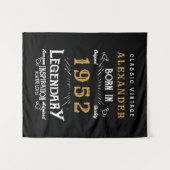 70ste verjaardag 1952 Voeg naam toe Zwart Goud Leg Wandkleed (Voorkant (horizontaal))