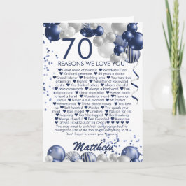 70ste verjaardag 70 Redenen We Love You Kaart