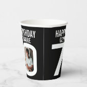 70ste verjaardag Aangepaste twee foto's zwart wit Papieren Bekers (Rechts)