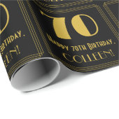 70ste verjaardag ~ Art Deco geïnspireerd look "70" Cadeaupapier (Rol Hoek)