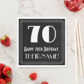 70ste verjaardag ~ Art Deco geïnspireerd look "70" Servet (Insitu)