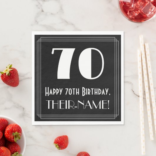 70ste verjaardag ~ Art Deco geïnspireerd look "70" Servet (Insitu)