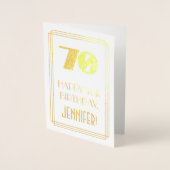 70ste verjaardag: Art Deco Geïnspireerde look "70" Folie Kaarten (Voorkant)