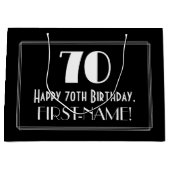 70ste verjaardag: Art Deco Geïnspireerde stijl "70 Groot Cadeauzakje (Voorkant)