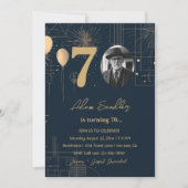 70ste verjaardag ballonnen en vuurwerk kaart (Voorkant)