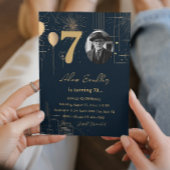 70ste verjaardag ballonnen en vuurwerk kaart