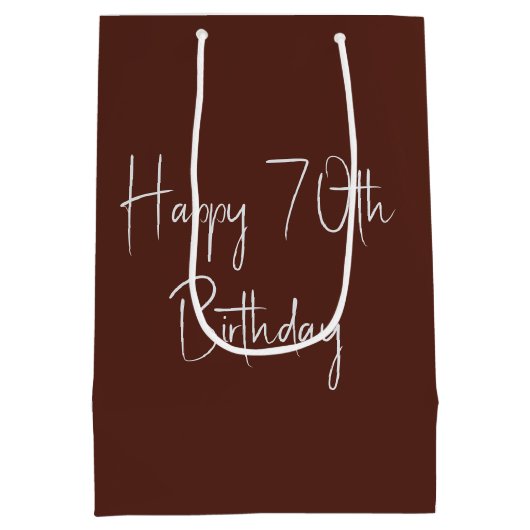 70ste verjaardag bier op smartphone medium cadeauzakje (Achterkant)