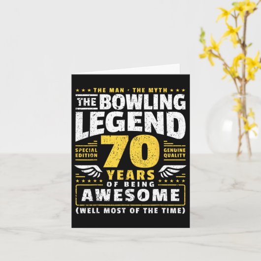 70ste verjaardag Bowling 70 jaar oude Bowler  Kaart (Gele Bloem)