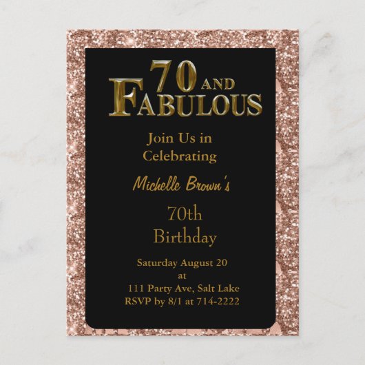 70ste verjaardag briefkaart (Voorkant)