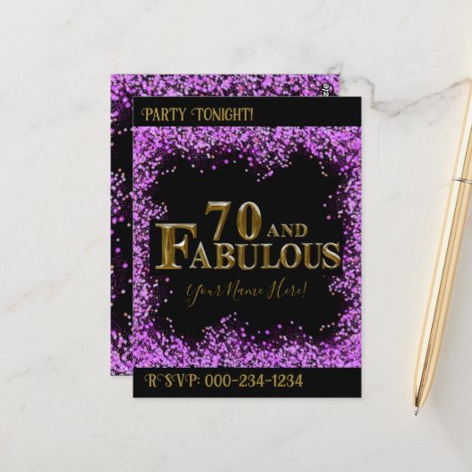 70ste verjaardag briefkaart (Voorkant / Achterkant in situ)