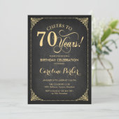 70ste verjaardag - Chalkboard Gold Kaart (Staand voorkant)