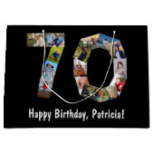 70ste verjaardag Collage 15 Fotonummer 70 Leeftijd Groot Cadeauzakje (Voorkant)