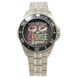70ste verjaardag Cruise Squad Familie Matching Man Horloge