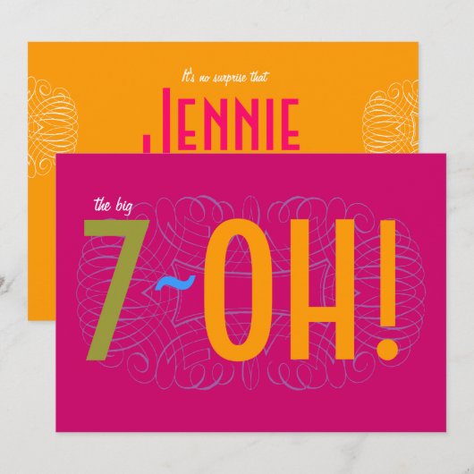 70ste verjaardag - de Big 7-OH! Kaart (Voorkant / Achterkant)