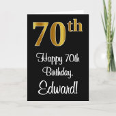 70ste verjaardag ~ Elegant Luxe Faux Gold Look # Kaart (Voorkant)