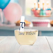 70ste verjaardag Elegant Navy Modern Schrift