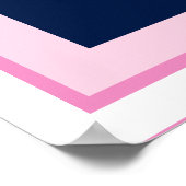 70ste verjaardag Elegant Roze & Marineblauw Poster (Hoek)