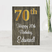 70ste verjaardag: Elegante namaak goud uitzicht #, Kaart (Voorkant)